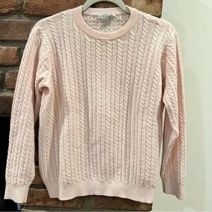 Peter Millar Light Pink Cable Knit Cashmere Sweater size medium